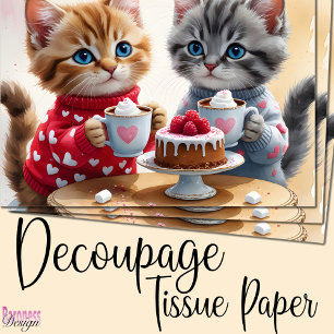Papier Mousseline Mignons chatons adorables gâteaux au cacao chaud c