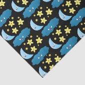 Papier Mousseline Mignons étoiles chantant, lune et bande dessinée d (Détail)