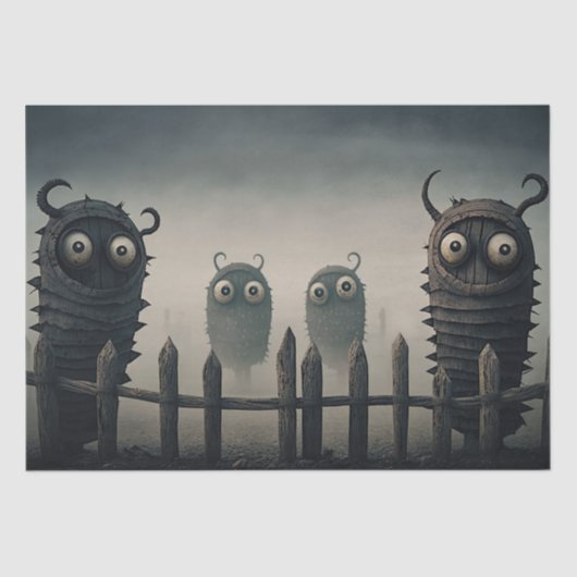 Papier Mousseline Mignons monstres Déplaisants (Recto)