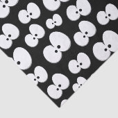 Papier Mousseline Mignons Noir et Blanc Éffrayant Yeux Motif Hallowe (Détail)