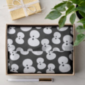Papier Mousseline Mignons Noir et Blanc Éffrayant Yeux Motif Hallowe (Cadeau)