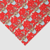 Papier Mousseline Mignons rennes de Noël portant un masque à visage (Détail)