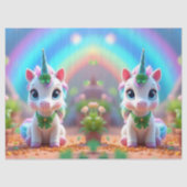 Papier Mousseline Mince bébé licorne et arc-en-ciel, filles (Recto)