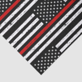 Papier Mousseline Mince Red Line Drapeau pompier retraite pompier (Détail)