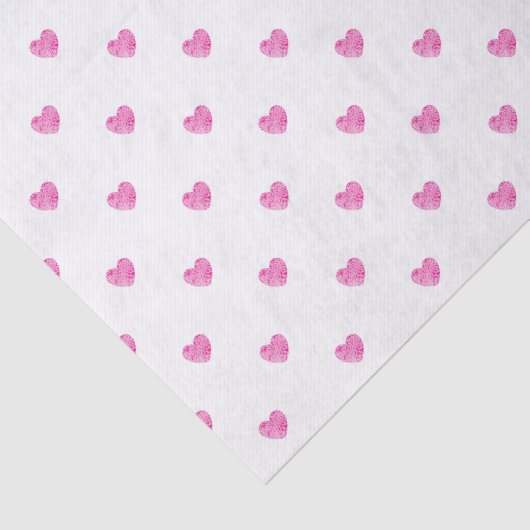 Papier Mousseline Mini Coeurs d'aquarelle rose (Détail)