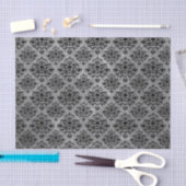 Papier Mousseline Mini gris fascinant de noir de motif de damassé de (Artisanat)