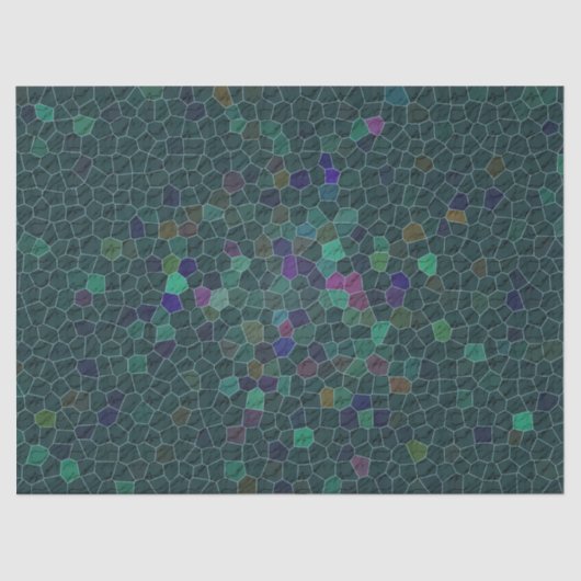 Papier Mousseline Mini motif de tuile d'hexagone de mosaïque verte (Recto)