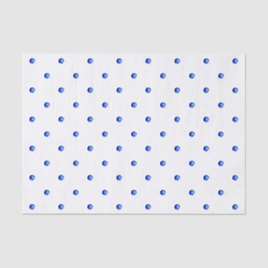 Papier Mousseline Mini Pois d'aquarelle bleu (Recto)
