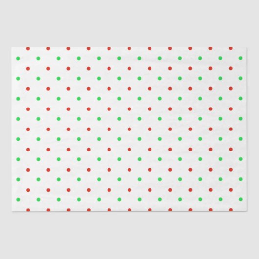 Papier Mousseline Mini Pois d'aquarelle rouge et verte (Recto)