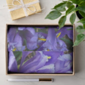 Papier Mousseline Miniature Bleu Irises Printemps Floral (Cadeau)