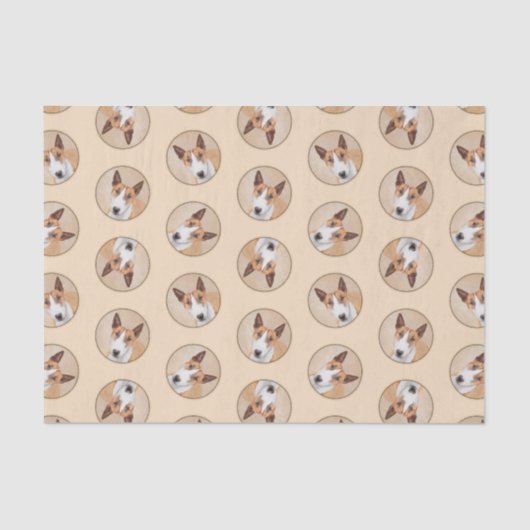 Papier Mousseline Miniature Bull Terrier Peinture Chien Art original (Recto)