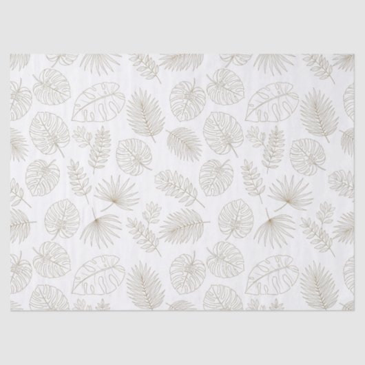 Papier Mousseline Minimal Botanical Line Art Pattern (5) (Recto)