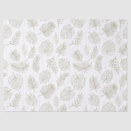 Papier Mousseline Minimal Botanical Line Art Pattern (6) (Recto)