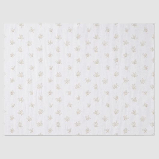 Papier Mousseline Minimal Botanical Line Art Pattern (7) (Recto)