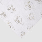 Papier Mousseline Minimal Female Face Line Pattern (1) (Détail)