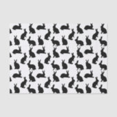 Papier Mousseline Minimalist Black Rabbit Shapes Pattern For Easter (Recto)