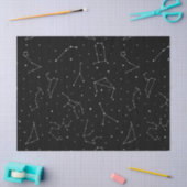 Papier Mousseline Minimalist Constellation Pattern in Black & White (Artisanat)