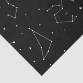 Papier Mousseline Minimalist Constellation Pattern in Black & White (Détail)