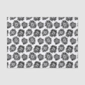 Papier Mousseline Minimalist Groovy Black and White Daisy Flowers (Recto)