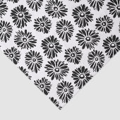 Papier Mousseline Minimalist Groovy Black and White Daisy Flowers (Détail)