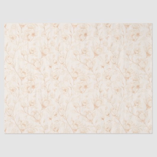 Papier Mousseline Minimalist Neutral Botanical (Recto)