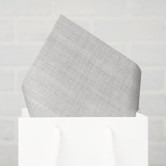 Papier Mousseline Minimalistic White Burlap Texture (Sac cadeau)