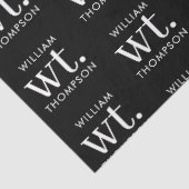 Papier Mousseline Minime moderne noir et blanc Nom monogramme (Détail)