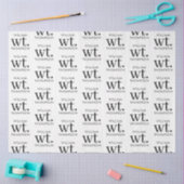 Papier Mousseline Minime moderne noir et blanc Nom monogramme (Artisanat)