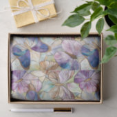 Papier Mousseline Mint Aqua Bleu Papillons pourpres (Cadeau)