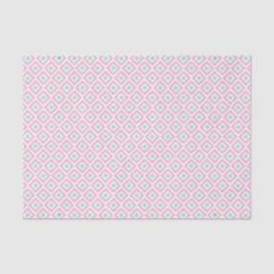 Papier Mousseline Mint et Coral Ikat Motif