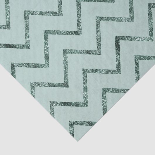 Papier Mousseline Mint Glam Chevron Zigzag Stripes (Détail)