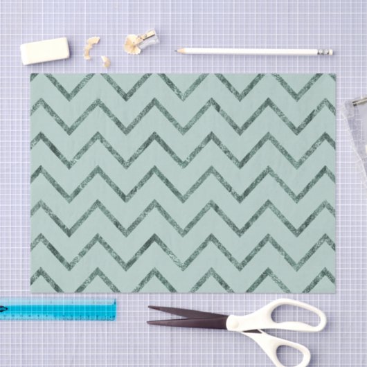 Papier Mousseline Mint Glam Chevron Zigzag Stripes (Artisanat)