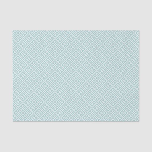 Papier Mousseline Mint Green Greek Key (Recto)