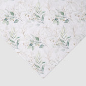 Papier Mousseline Mint Green Pastel Floral Greenery Motif (Détail)
