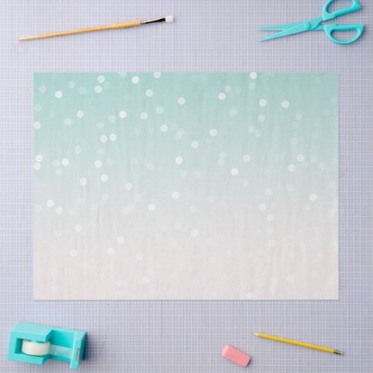 Papier Mousseline Mint Ombre White Bokee Confetti (Artisanat)