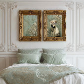 Papier Mousseline Mint Sage Allure Nouveau Floral Patina