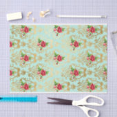 Papier Mousseline Mint Shabby Chic Retro Or Dentelle Florale Découpa (Artisanat)