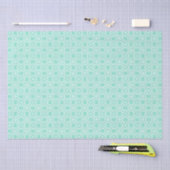 Papier Mousseline Mint & White Floral Lattice Pattern (Artisanat)