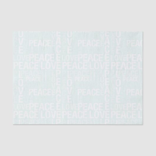Papier Mousseline Mint White Peace Love Christmas (Recto)