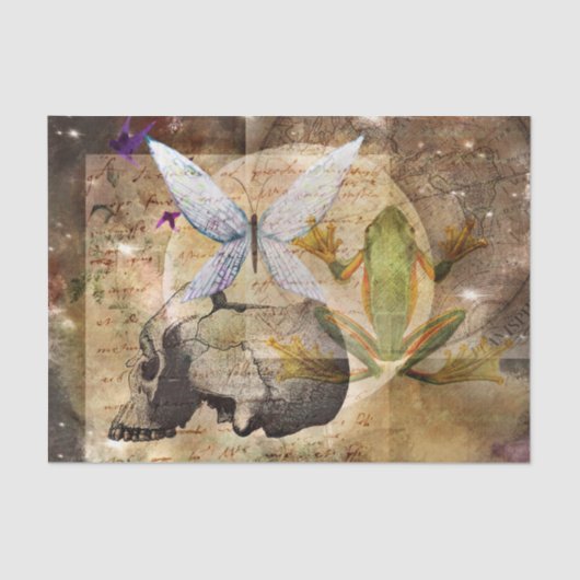 Papier Mousseline Minuit Lune Magique Spell Frog Decoupage (Recto)