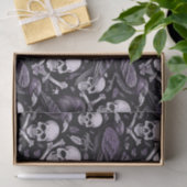 Papier Mousseline Minuit Macabre, Goth Crâne corbeau en violet (Cadeau)