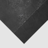 Papier Mousseline Minuit Onyx Romance | Black Satiny Grunge Damask (Détail)