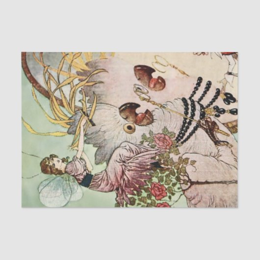 Papier Mousseline "Miroir des fées" de Charles Folkard (Recto)