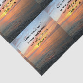 PAPIER MOUSSELINE MISE À JOUR DE MATTHEW 11:28 SCRIPTURE VERSE SUNRI (Détail)