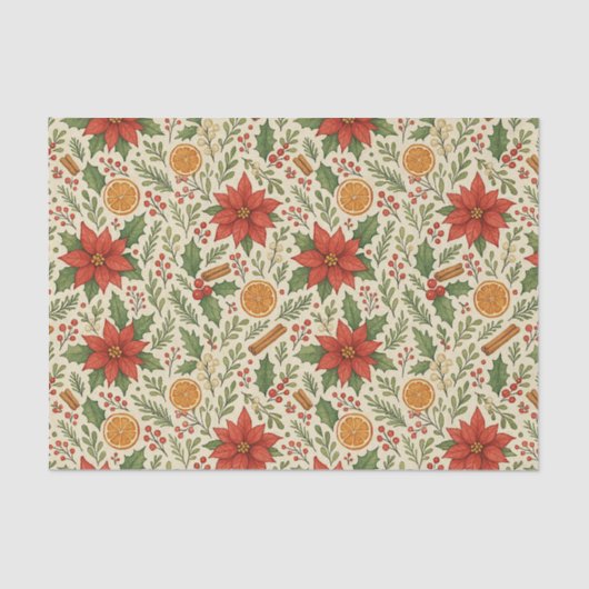 Papier Mousseline Mistletoe botanique classique Motif d'art floral (Recto)