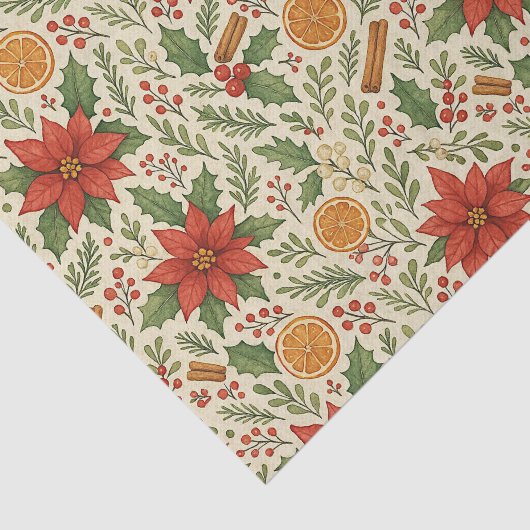 Papier Mousseline Mistletoe botanique classique Motif d'art floral (Détail)