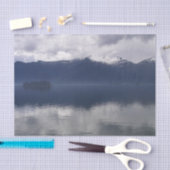 Papier Mousseline Misty Alaskan Sea dans les tons bleu (Artisanat)