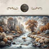 Papier Mousseline Misty Autumn River Glow Decoupage