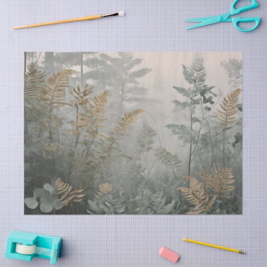 Papier Mousseline Misty Forest Elegance tissue paper (Artisanat)