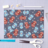 Papier Mousseline Mittens et Stars d'hiver bleu (Artisanat)
